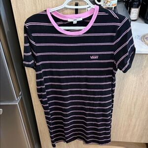 Vans Black dress with Pink Stripes
